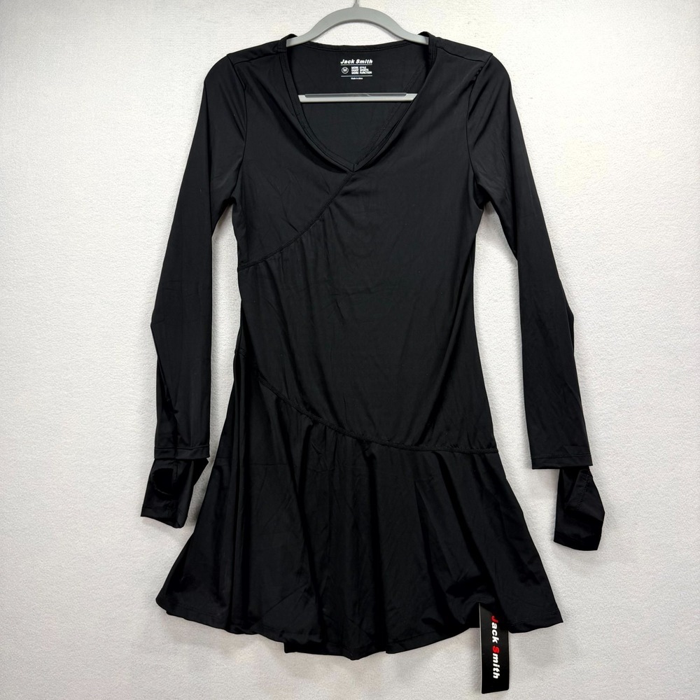 Jack Smith Athletic Tennis Dress Womens Medium Black Asymmetrical Skirt Design
